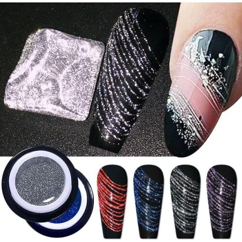6ML Laser Flash Diamond Nail Glue Brushed Line Painted Glue Elastic Diamonds Painting Diversified Patterns Decorative Nail Tools