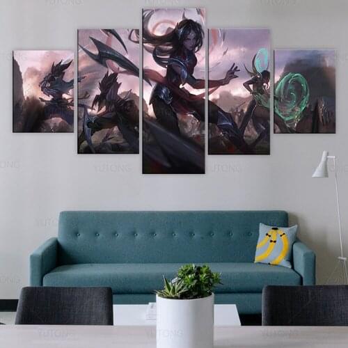 Frame LOL Game Poster League of Legends Akali Irelia Karma Yasuo Canvas Painting Wall Art Pictures For Living Room Decor