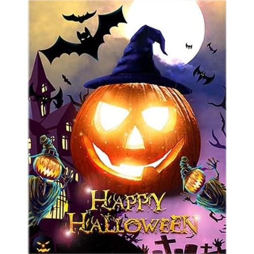 Halloween Pumpkin Demon 11CT Cross Stitch DIY Embroidery Full Kit Handmade Handicraft Hobby Needlework For Adults Package Floss