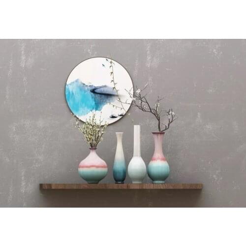 Papel de parede cement wall vase porcelain landscape 3d wallpaper,hotel restaurant cafe living room tv sofa wall bedroom mural