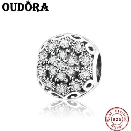 Fit Original Pandora Charms Bracelet 925 Silver Charms Beads With Clear Zircon Women DIY Jewelry Making Berloque valentines Day