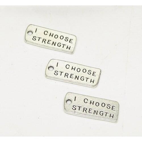 Antique Silver Making pendant fit,Vintage Tibetan Silver I Choose Strength