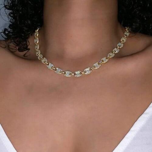 Luxury fashion Curb Bubble 5A cubic zirconia Top Quality Hiphop cool Necklace Full Iced Out CZ Jewelry For Men Women