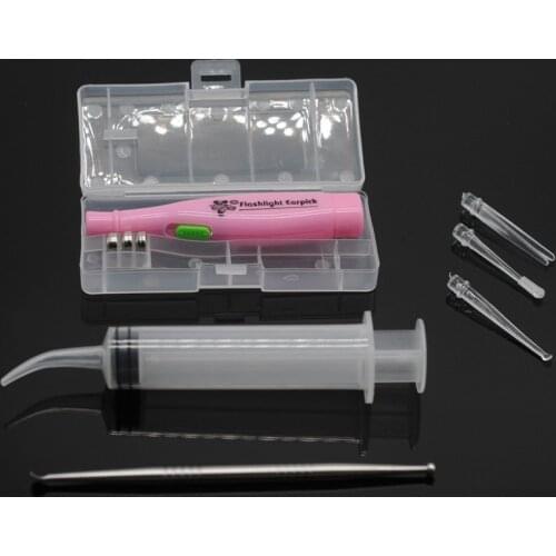 Dental Tonsil Stone Remover & LED Light & Irrigation Syringe & Box & Premium Irrigator Syringe Clean Kits Dentist Care Tools