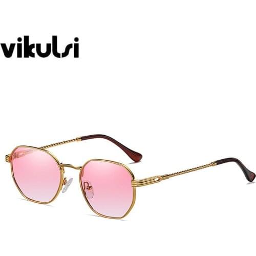 Retro Brand Alloy Pink Sunglasses Women Modern Design Chain Elements Shades For Women 90s Vintage Square Sun Glasses Men Unisex