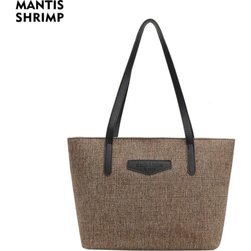 Women Bag Large Capacity Tote Bags Fashion Cotton Linen Handbag Simple Casual Female Shopping Bag Shoulder Bags Casual Tote