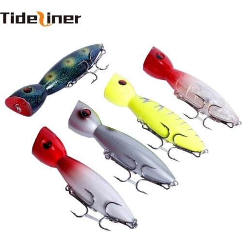 Tideliner popper fishing lure 13.5cm 59g quality artificial top water hard bait metal jigging high anchor hook fishing tackle