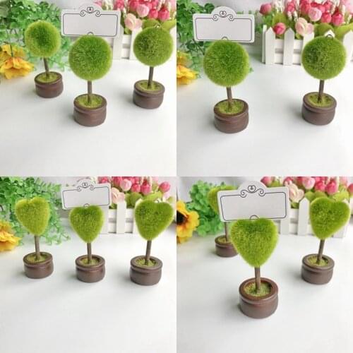20pcsWedding Favor Heart Shaped Topiary Tree Photo and Place Card Holder Wedding Table Decoration