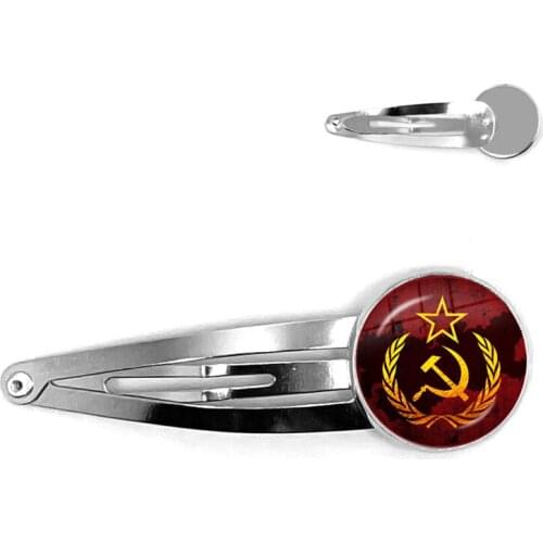 Vintage USSR Soviet Badges Sickle Hammer Hairpins CCCP Russia Emblem Communism Sign Top Grade Hair Jewelry For Women Girls Gift