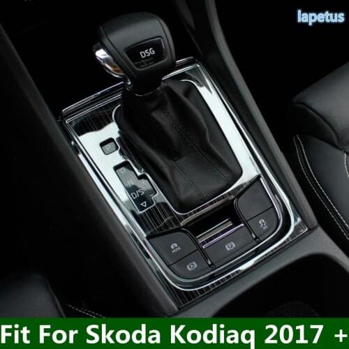 Lapetus Center Control Gear Shift Panel Cover Trim 1PCS Fit For Skoda Kodiaq 2017 - 2021 Stainless Steel External Spare Parts
