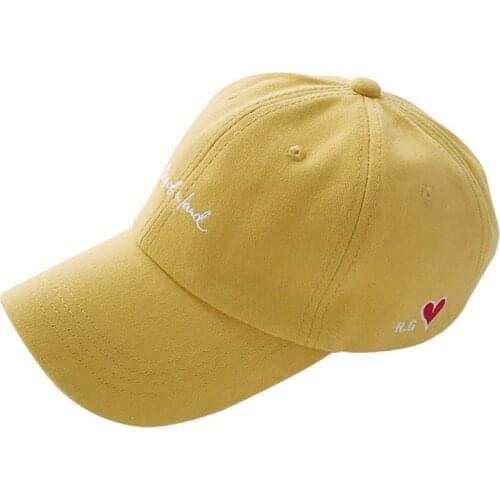 Women Men Letters Embroidered Cotton Baseaball Cap Fresh Style Solid Color Outdoor Sports Adjustable Snapback Peaked Dad Hat