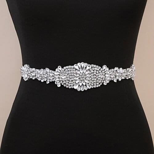 100% Handmade Stunning Bridal Belts Silver Diamond Bridal Wedding Dresses Belts for Women Wedding Waistband Belt Of The Bride