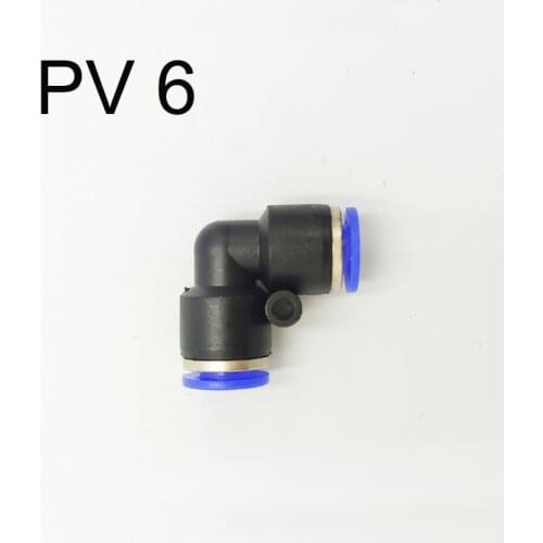 10PCS PV Air/Water Hose and Tube Push In Connector 6mm Pneumatic Fitting Plastic Pipe Hose Quick Connector Angle Adapter