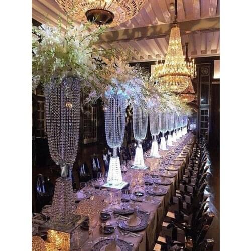 100CM Tall Upscale Crystal Bead Curtain Cited Wedding Centerpieces Table Decoration Candlestick Welcome area Decoration Props