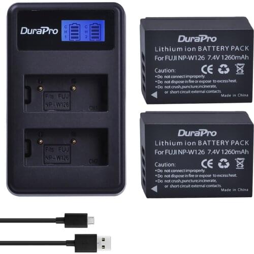 2pc 2160mA HNP-W126 Replacement Battery + LCD USB Dual Charger For Fuji HS50 HS35 HS33 HS30EXR XA1 XE1 X-Pro1 XM1 X-T10 Camera
