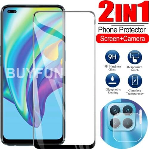 2IN1 For OPPO Reno4 4 F Lite Safety Glass+Camera Lens Film For Reno 4F 4Lite Protective Tempered Glass Full Cover Glas Reno4F