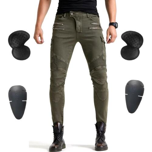 2020 Korean style Men Motorcycle Riding Jeans Anti-fall Straight Womens Motocross Racing Pants WF-07