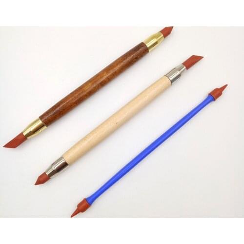 3Pcs Silicone Rubber Shaper Pen Double-head Pottery Clay Sculpture Tools Pottery Ceramics Carving Modeling Shaping Tool