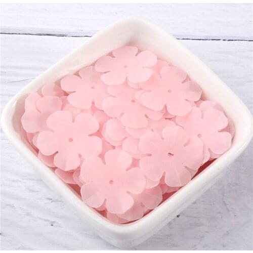 96Pcs Matte Pink 20mm Five Petal Flowers Sequins 3D Cup Paillettes Sewing Embellishment Findings Women Garments Diy Accessories
