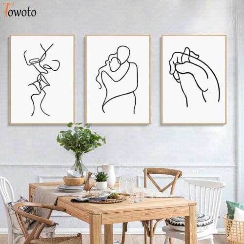 Abstract Line Drawing Decoration Canvas Painting for Living Room Minimalism Wall Art Picture Modern Wall Poster Home Decor