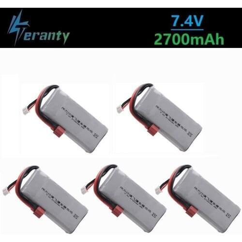 MAX 45C 2700mah 7.4v battery For Wltoys 12428 12423 RC Four-wheel rc Vehicle Car 2s Lipo Battery for Feiyue 03 Q39 RC Racing Car