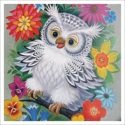 5D DIY Diamond Painting Cartoon Owl Cross Stitch Full Square Drill kit Sticker Home Decoration Gift T132