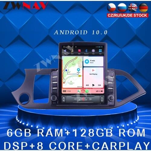 For KIA morning 2011-2016 Android 10 Tesla style Car DVD Player GPS navigation Car Auto Radio Stereo Multimedia Player Head Unit