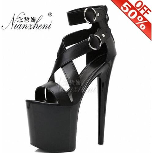 Sexy And Fashionable Baking Varnish Sandals Water Drill Platform Thick Bottom High Heels 20CM Walking Show Womens Shoes Moldes