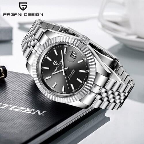 PAGANI DESIGN Watch Luxury Brand Mens Mechanical Watches Business Stainless Steel 100M Waterproof Luminous Clock Orologio Uomo