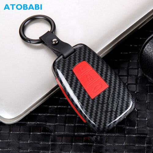 Carbon Car Key Case For Toyota CHR CH-R 2018 2019 2020 Camry Auris RAV4 Prado Corolla Yaris Avensis Remote Control Fobs Cover