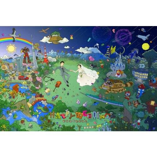 Happy life The wooden puzzle 500 pieces ersion paper jigsaw puzzle white card adult childrens educational toys