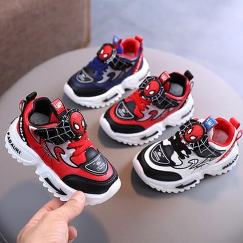 Spiderman LED Light Kids' Shoes Boys' and girls' Light Kids' light baby sports shoes mesh sports boys' and girls LED light shoes