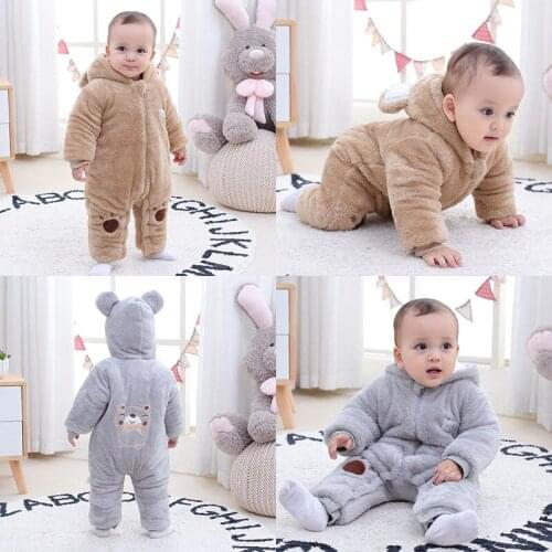 Baby One-piece Clothes Autumn and Winter Suit Cute Bear Newborn Clothes Thickened Warmth Girls and Boys baby Outing Rompers