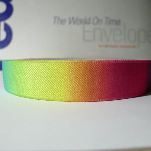 12 Meters 1" 25mm Wide Rainbow Elastic Wrist Band