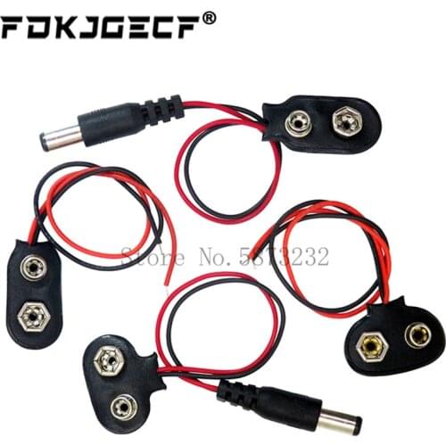 DC 9V Battery Button Power Cable Battery Buckle Snaps Power Cable Connector DC 5.5*2.1 For Arduino Diy