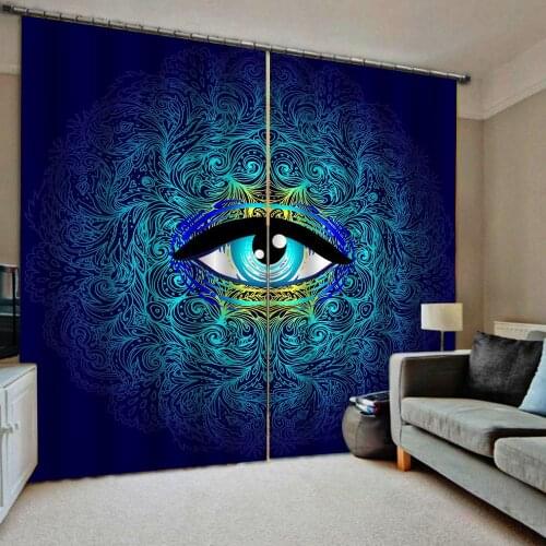 Creative eye design Window Curtain Blackout Living Room Bedroom Curtains 3D Photo Curtains For Kitchen Decor