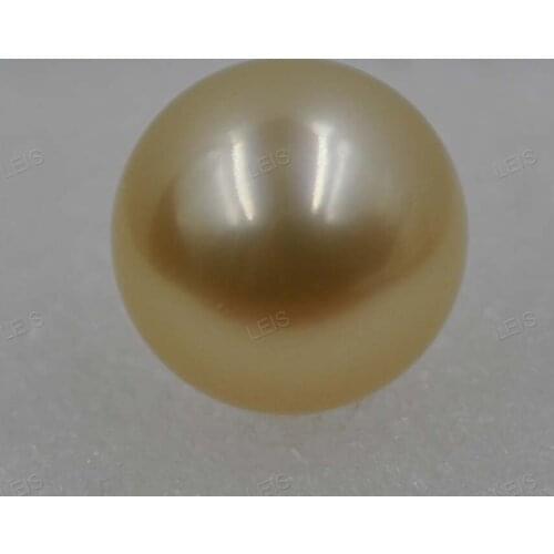 AAA 13.4mm round light gold ( natural ) South Sea pearl
