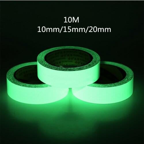 10M Self-adhesive Luminous Tape Strip 10/15/20mm Glow In The Dark Green Home Decor Use for Concrete Floors Stair Treads Risers