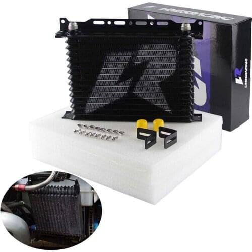 LINESRACING Universal AN10 15Row Aluminum Oil cooler + 262mm Mounting Bracket Kit Trust Type Black/Blue