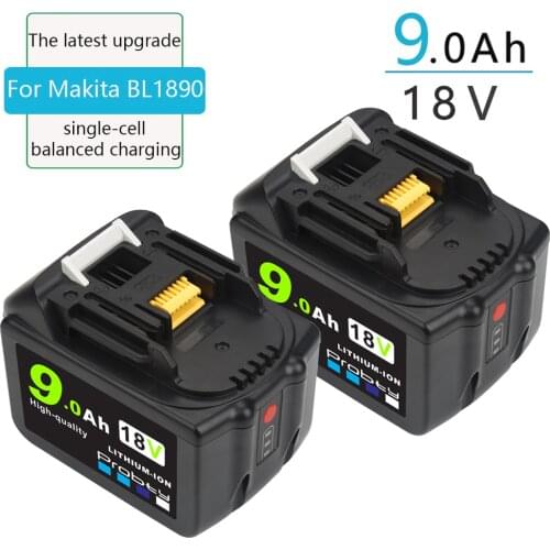 2pcs 18V 9.0Ah Battery for Makita tool BL1830 BL1860 BL1840 BL1850 BL1860 18 v 18Volt 9000mAh Lithium-Ion Replacement