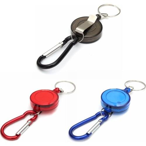 Metal Retractable Keychain Anti-Lost Anti-Theft EDC Buckle Multifunctional Outdoor Telescopic Carabiner Hooks Keyring