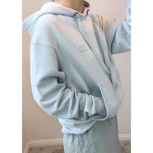 Fashion Cotton Womens Hoodie Casual Loose Hooded Pullover add Velvet Long Sleeve Sweatshirt