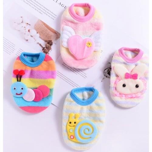 New Dog Vest Winter Fleece Warm Vest Cartoon Rabbit Kitty Puppy Pet Dog Clothes for Small Dog T Shirt Cat Costume 6 Colour 25
