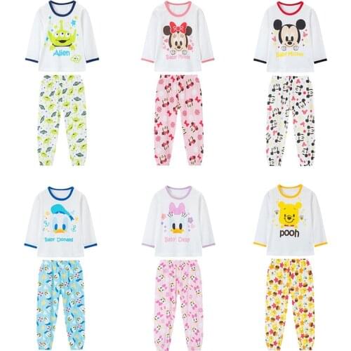 New Mickey Minnie Donald Duck Pijama Kids Pajama Set Girls Clothes Childrens Home Pyjamas Big Girl underwear Sleepwear Sets