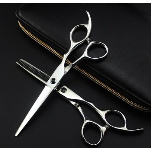 Professional japan 440c 6 inch cut hair scissors set cutting barber makas haircut scissor thinning shears hairdressing scissors
