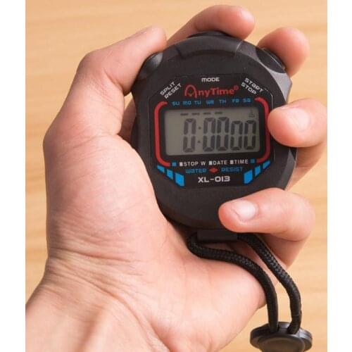 Handheld Digital LCD Chronograph Stop Watch With String Sports Counter Stopwatch Timer Alarm Stop Watch Kitchen Timers