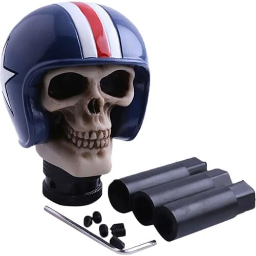 Car Manual Gear Stick Shift Knob Blue Skull Cover Handle Shifter Lever