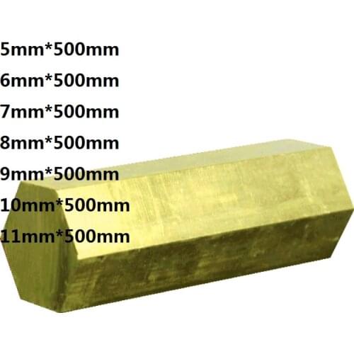 5mm 6mm 7mm 8mm 9mm 10mm 11mm hexagonal brass rod hexagon brass bar Six Point hexa- six hexagon Hex hexagonal Brass pillars hex