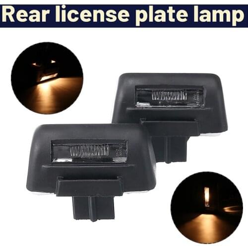 Mayitr 2pcs Warm White License Plate Light 2 Pin Plastic & Metal Rear Number Plate Lamp For Ford Transit 1995-2013