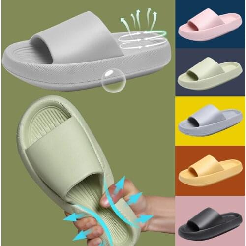 Thick Platform Slippers For Men Women Quick-drying Thickened Wedge Couple Family Home Indoor Slippers Bathroom Slip On Shoes